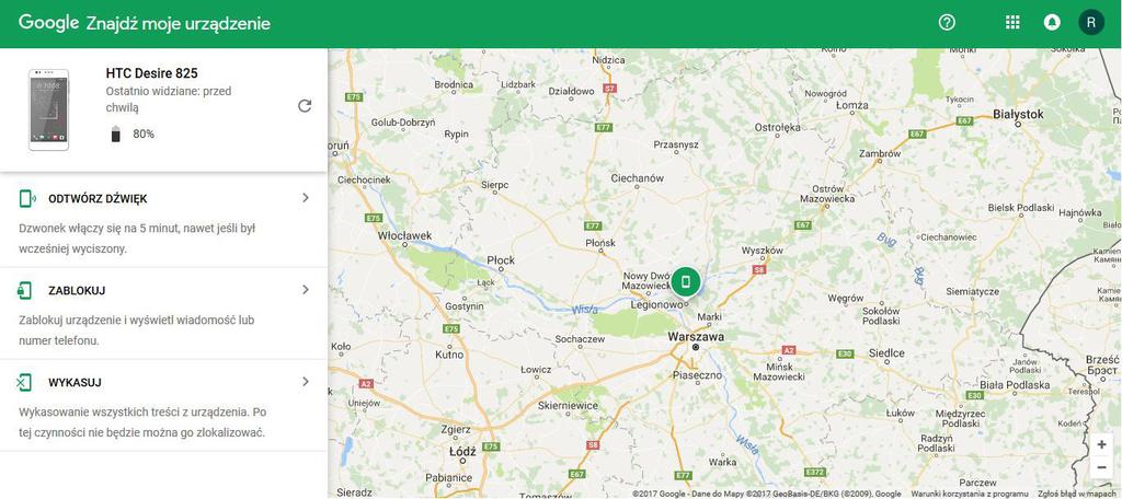 Usługa Znajdź moje urządzenie (menadżer urządzeń Android) jest domyślnie włączona na urządzeniach z Androidem, powiązanych z kontem Google.