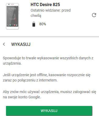 Opcja Zablokuj zablokuj urządzenie i wyświetl wiadomość lub numer telefonu powoduje zablokowanie urządzenia za pomocą kodu PIN, wzoru lub hasła. Ekran blokowania został przedstawiony na rys. 3.