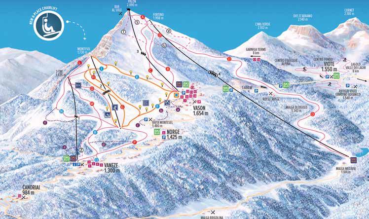 monte Bondone "Alpe di Trento" to jedna z pierwszych, historycznych zimowych stacji narciarskich w regionie Trentino, gdzie w połowie lat 30 powstał oficjalnie pierwszy w Trentino wyciąg, słynny