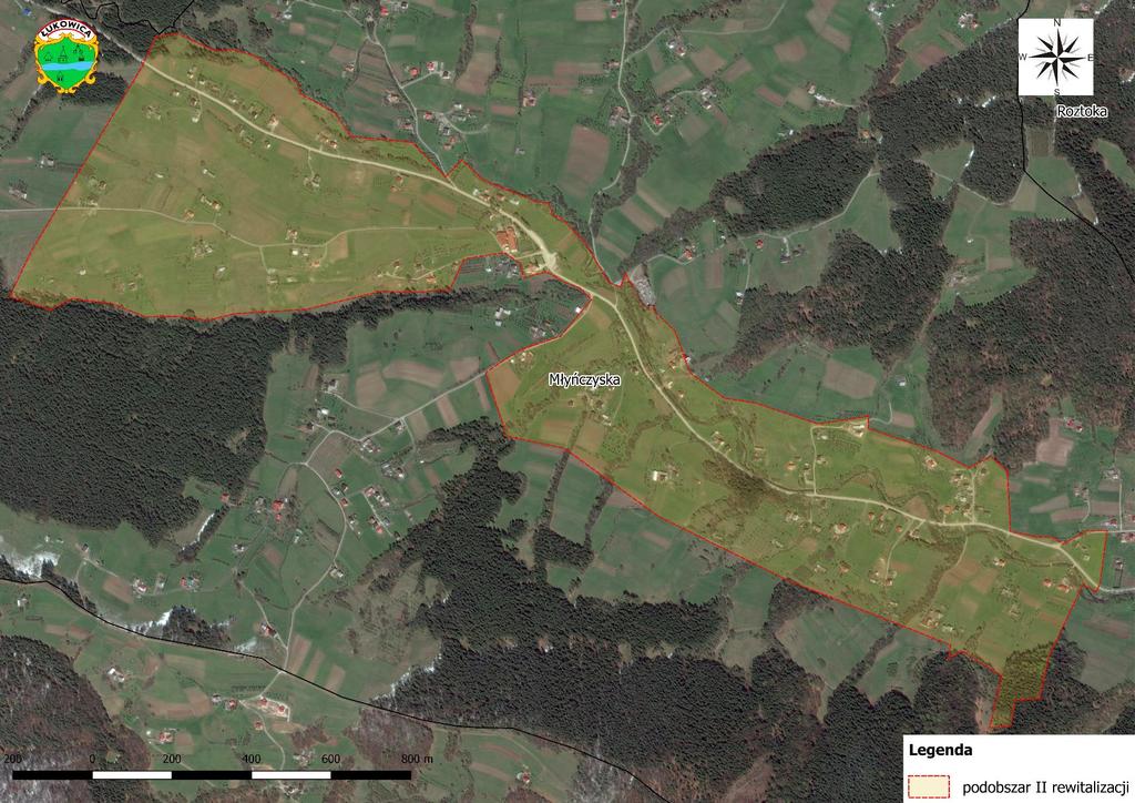 Mapa 4 Granice wyznaczonego podobszaru rewitalizacji II na terenie Gminy