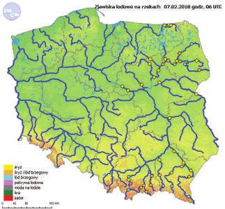 Rys. 44. Przykład oceny stanów wody publikowanej przez CNO PSHM Rys. 45.