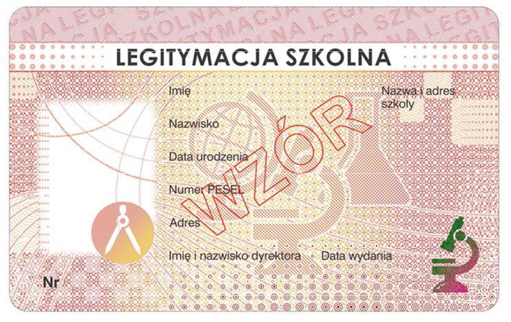 Wzór nr 12c do 23 i 32 E-LEGITYMACJA SZKOLNA DLA