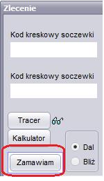 Gdy mamy zeskanowany kształt oprawy (dla osób korzystających z tracera) lub wprowadzone są wymiary skrzyniowe (dla korzystających z opcji Kalkulator) możemy przystąpić do zamawiania soczewki.