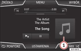 USB 1 USB 2 * Zewnętrzny nośnik danych podłączony do portu USB strona 50. Rys. 36 Menu główne MEDIA.