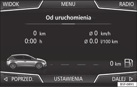 Dane dot. jazdy Rys. 66 Dane dot. jazdy Komputer pokładowy wyposażony jest w trzy pamięci funkcjonujące automatycznie.