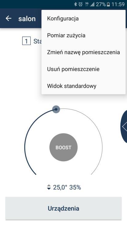 - Przyucz urządzenie). Po kliknięciu menu z prawej strony uzyskujemy dostęp do funkcji "Konfiguracja".