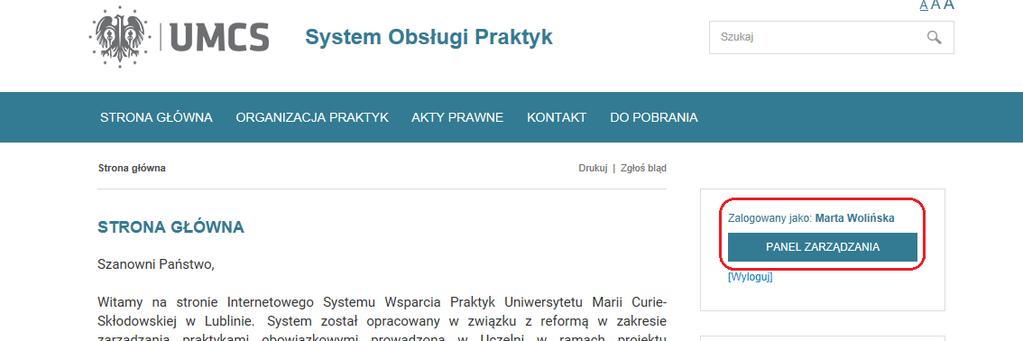 przy logowaniu do USOS czy APD) i kliknięciu Zaloguj się zostanie