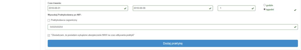 elektronicznie w Systemie Obsługi Praktyk, a z wzorców dokumentów opracowanych w w/w projekcie, określonych dla poszczególnych kierunków czy rodzajów praktyk (w tym określonych wzorów dzienników