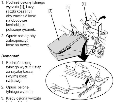 Inspekcja filtra powietrza Zdejmij osłonę [1]. Upewnij się, że filtr [2] jest czysty i w dobrym stanie.