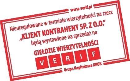 Zawiadamianie listownie, telefonicznie i pocztą elektroniczną dłużnika o wystawieniu nieuregulowanego przez niego zobowiązania na Giełdzie Wierzytelności VERIF.PL.