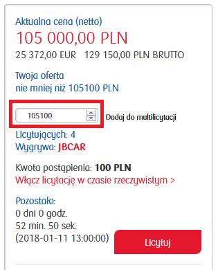 3.1.4. Sprzedaż Ofertowa Jest to aukcja z trybem zbierania ofert. Oferty złożone przez innych oferentów nie są dla nas widoczne.