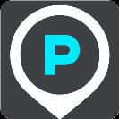 2. Wybierz opcję Parking. Otworzy się mapa, przedstawiająca pozycje parkingów. Jeśli zaplanowano trasę, na mapie wyświetlą się parkingi w pobliżu Twojej pozycji docelowej.