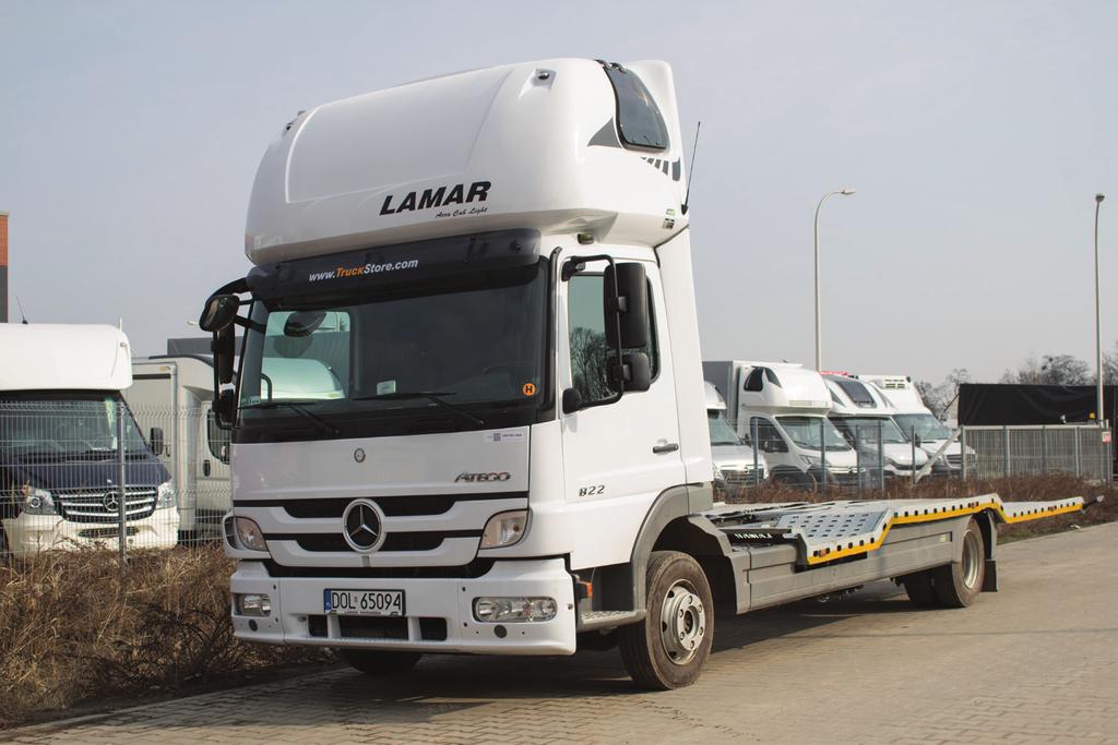 Kabiny sypialne powyżej 3,5 t Aerodynamiczny kształt kabiny sypialnej docenili kierowcy takich marek jak MAN, DAF, Renault czy Nissan. Jej wymiary to 226 cm długości i 168 cm szerokości.