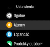 Powróć w menu, przesuwając palcem w prawo