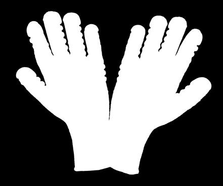 bydlęca, poliamid. Wkładka antyprzecięciowa na wierzchniej części lewej rękawicy zapobiega przecięciu łańcuchem piły poruszającym się z prędkością do 20 m/s.