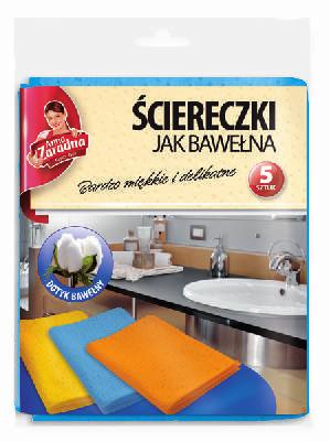 4,44 5,46 Ściereczki jak bawełna - bardzo miękkie i przyjemne w dotyku, wyjątkowo chłonne - idealne do czyszczenia i polerowania różnego rodzaju pow.