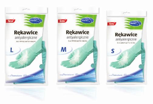 stronie dłoni ułatwia chwytanie - rękawice w kolorze i o zapachu lawendowym Rozmiar Jedn. C. netto C. brutto 83KA S szt. 5, 6,7 83KB M. szt. 5, 6,7 83KC L szt.