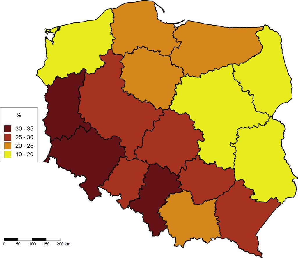 - Konkurencyjność przedsiębiorstw przemysłowych w Polsce - chwał, Wiedermann, Kilar 2008a,b, 2009) województwo to było zaliczane do grupy najbardziej uprzemysłowionych.
