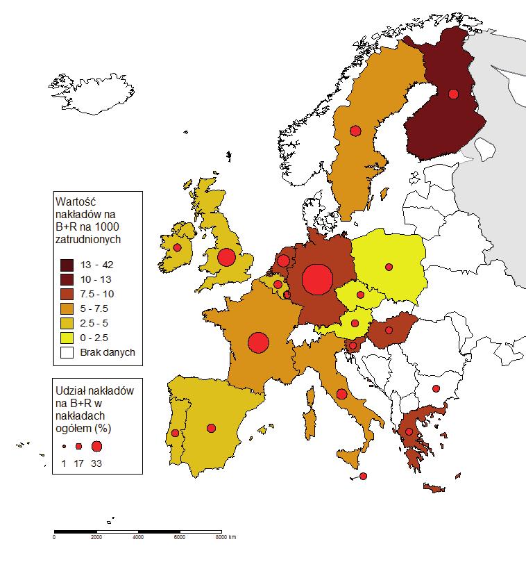 - Konkurencyjność przedsiębiorstw przemysłowych w Polsce - Ryc. 9. Nakłady na B+R wiodących korporacji UE w 2010 r.