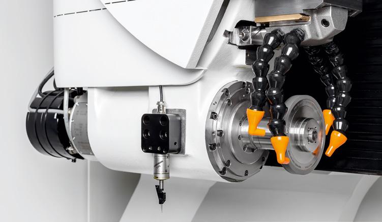 8 HELITRONIC POWER DIAMOND 400 Innowacyjna technologia szlifowania 1 Wrzeciono silnikowe Wydajne wrzeciono silnikowe z napędem bezpośrednim z jedną końcówką wrzeciona jest wyposażone w układ