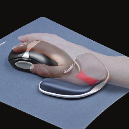 Szczelina HLTH-V Specjalnie opatentowana szczelina Health-V w podkładkach ergonomicznych pod mysz i przed klawiaturę zapobiega nawet przypadkowemu uciskowi na nerw pośrodkowy w trakcie korzystania z