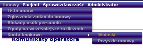 Personel RTM Potencjał->Wydzielone zasoby świadczeniodawcy - > Personel RTM X Rejestracja struktury organizacyjnej Umowy/promesy współpracy Potencjał-> Umowy/promesy współpracy X Rejestracja