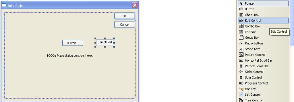 { // TODO: Add your control notification handler code here MessageBox(_T("Komunikat"),_T("Nazwa okna"),mb_ok MB_ICONINFORMATION); Zamiast ikony MB_ICONINFORMATION można użyć: MB_ICONSTOP Aby