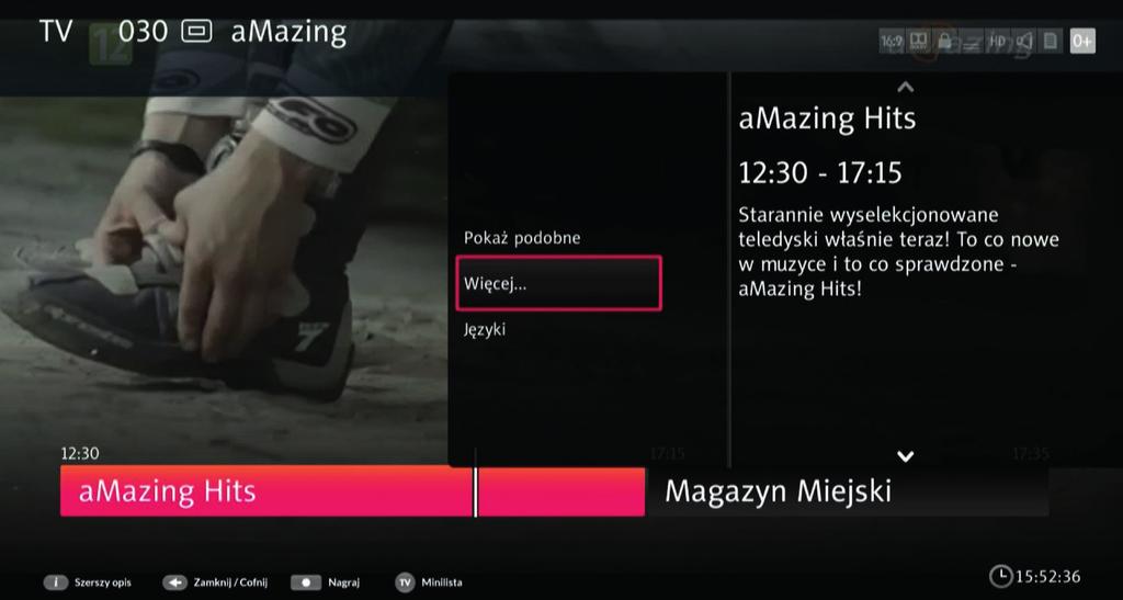 Poruszanie się po aktualnej liście kanałów możliwe jest m.in. poprzez: 1. Wciśnięcie OK podczas oglądania telewizji pojawi się lista, po której poruszamy się za pomocą strzałek na pilocie.