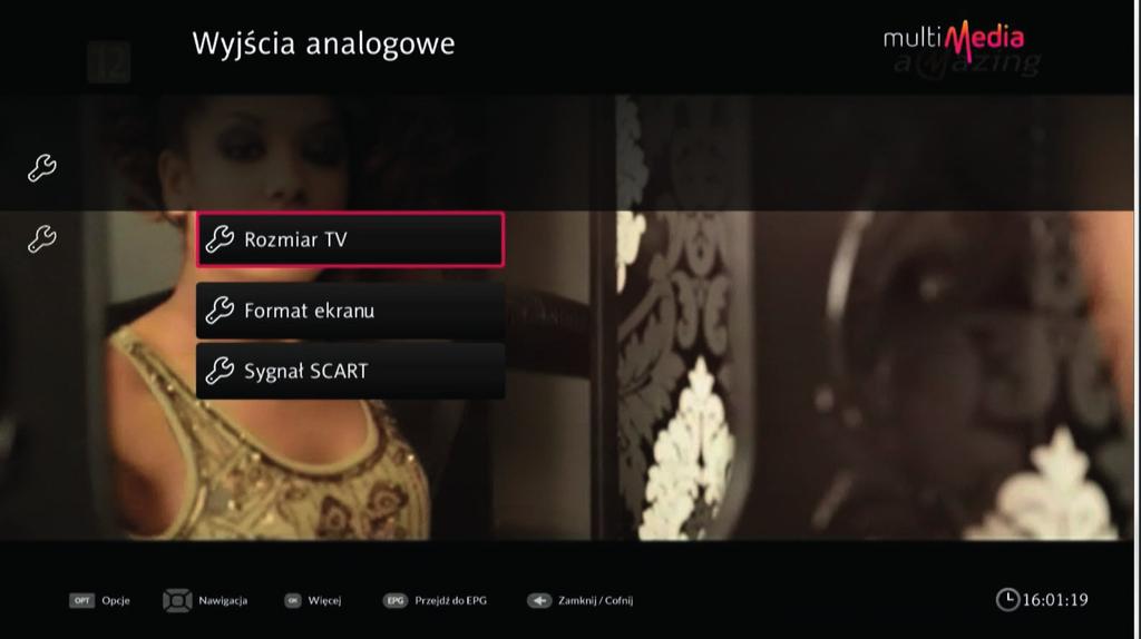 b) Ustawienia audio spośród dostępnych opcji można skorzystać z: Cyfrowe audio do wyboru Wielokanałowe lub Stereo.