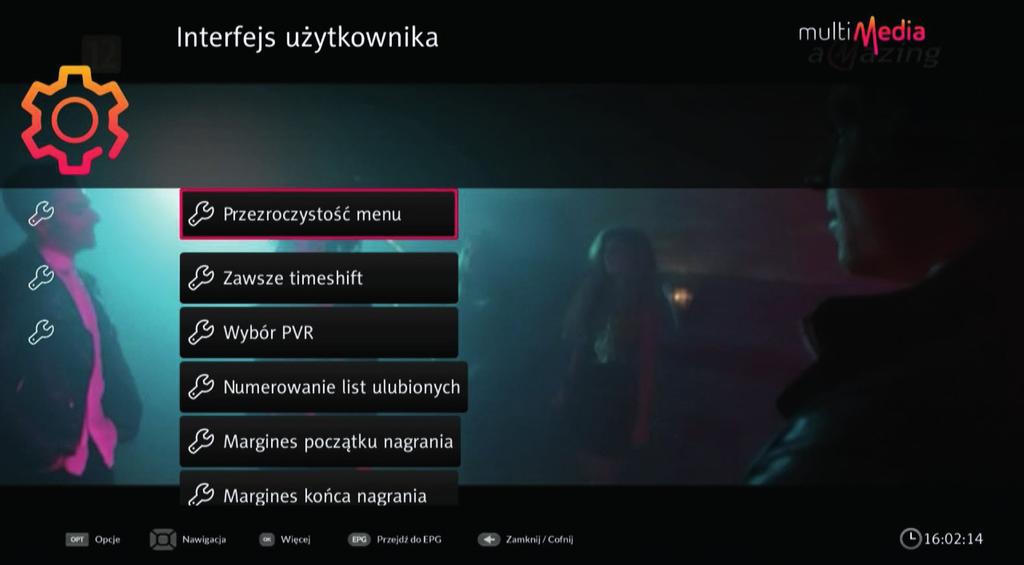 W tym miejscu można również włączyć napisy dla niesłyszących. Uwaga! Wiele stacji oferuje tylko podstawowy język. W przypadku stacji polskojęzycznych jest to język polski.