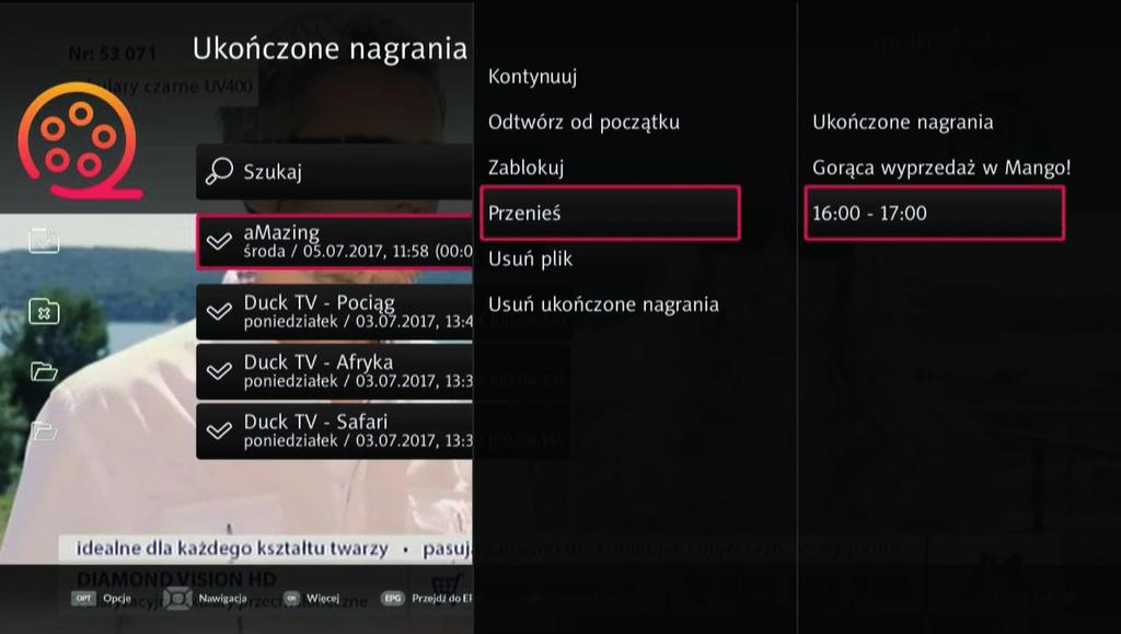 Wyszukiwanie nagrań Aby ułatwić odnalezienie nagrań, udostępniona została funkcja Szukaj.