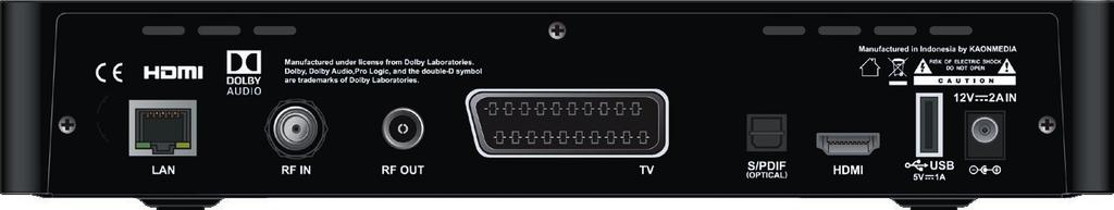 Wejście IN sygnału kablowego Gniazdo SCART do podłączenia dekodera do telewizora Gniazdo HDMI audio-video do podłączenia dekodera do telewizora z wykorzystaniem