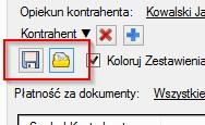 ze znakiem V Zapisanie/wczytanie zapisanych zestawień: Z racji mnogości ustawień ponowne wyliczenie zestawienia może się wiązać z dużą ilością klikania (aby