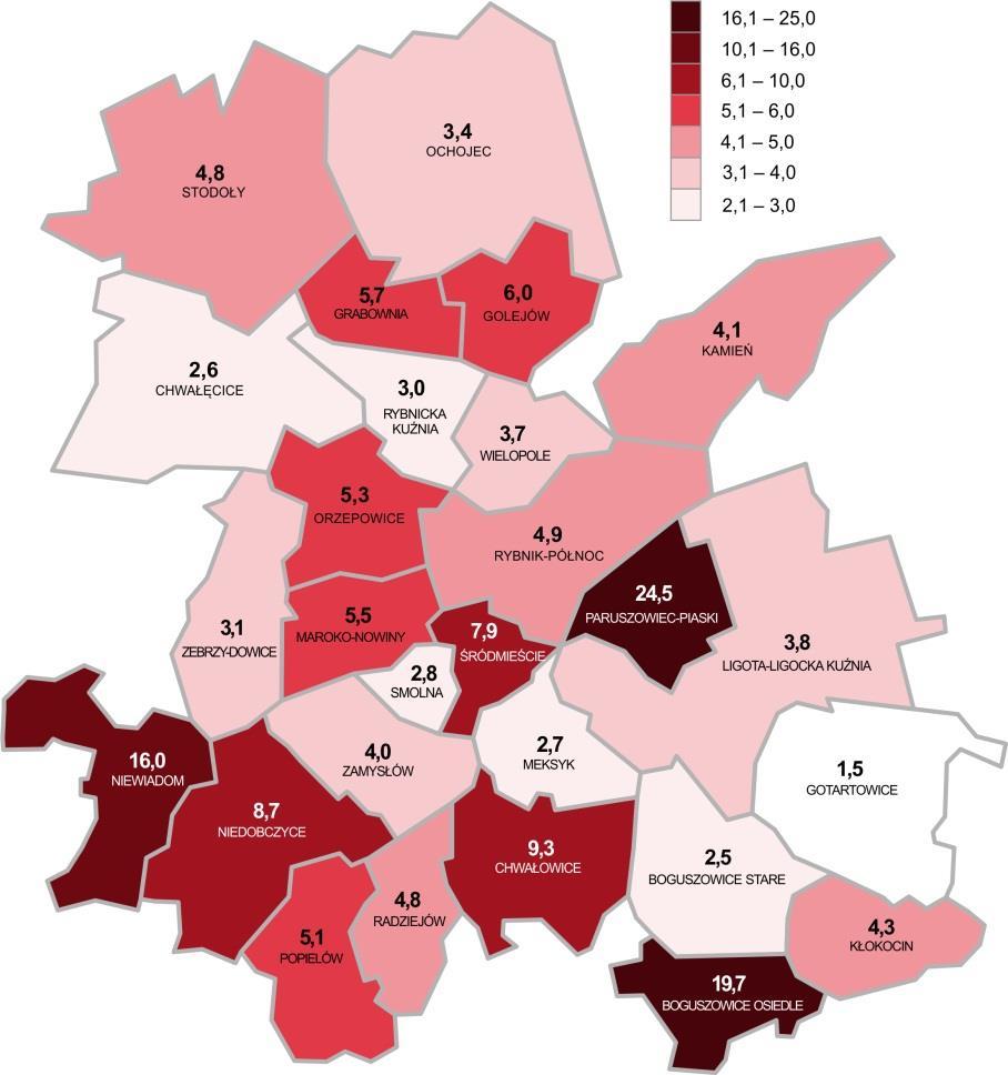 Wprowadzenie do przestrzennej analizy danych Metoda KARTOGRAMU Metoda kartogramu jest najczęściej wykorzystywaną