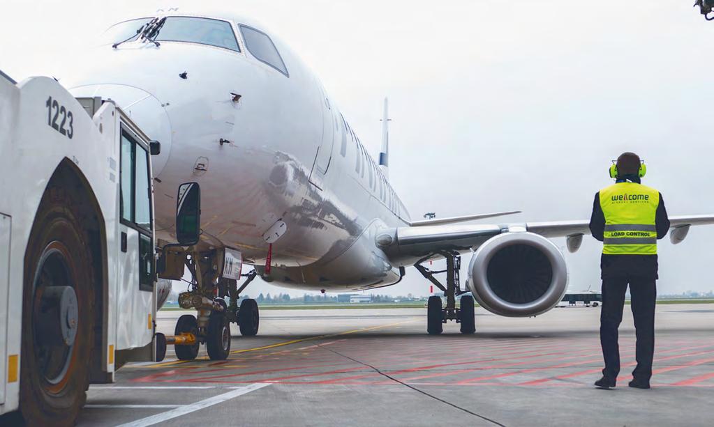 WELCOME AIRPORT SERVICES PARTNER OBSŁUGA SAMOLOTÓW Wykwalifikowani pracownicy płytowi WELCOME Airport Services zajmują się kompleksową obsługą handlingową samolotów po wylądowaniu maszyn aż do