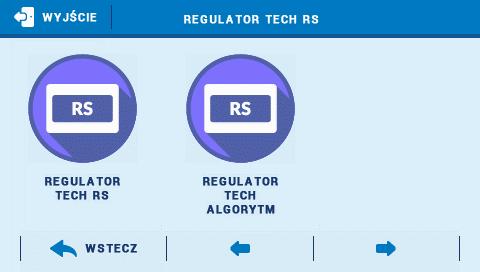 Regulator TECH RS - (regulator z komunikacją RS). Po wybraniu takiego regulatora (regulator dwustanowy) zawór będzie pracował według ustalonej funkcji pokojówki.