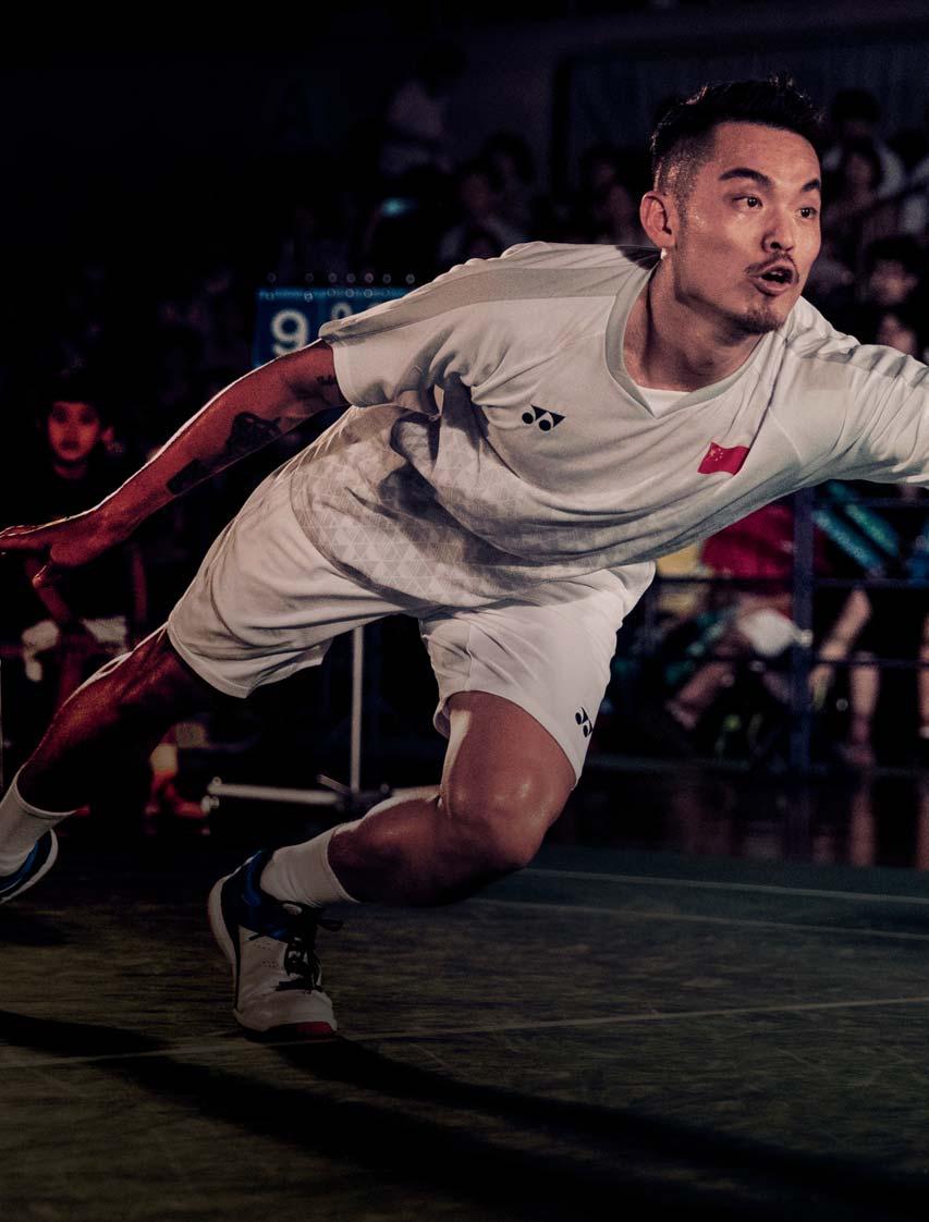 60 BADMINTON 2018 POWER CUSHION Komfort Lin Dan jest uważany za jednego z najlepszych męskich graczy wszechczasów.