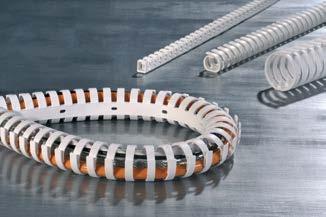 3.5 Systemy ochrony przewodów Rury ochronne i wiązanie spiralne Korytko elastyczne Heladuct Flex Korytka elastyczne Heladuct są zazwyczaj używane w rozdzielnicach.