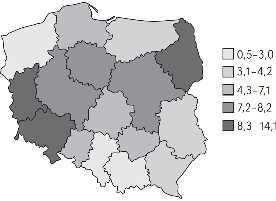 Oszacowanie całkowitej liczby zakażonych HCV w Polsce jest bardzo trudne. W badaniu epidemiologicznym R. Flisiaka i wsp. na reprezentatywnej grupie 26 tys.
