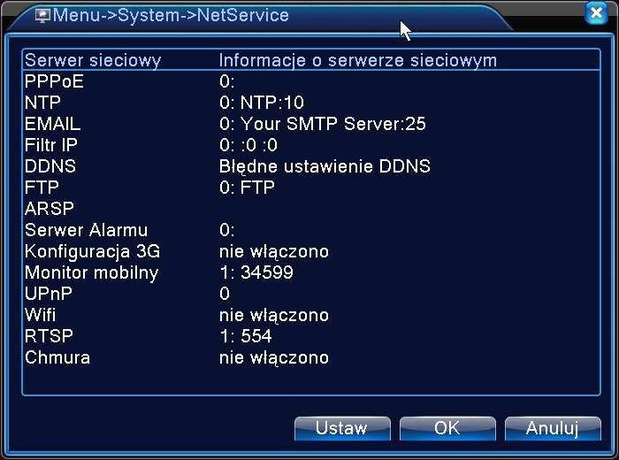 Karta sieciowa: Wybór kary sieciowej: Eternet-kablowa lub bezprzewodowa DHCP: Funkcja automatycznego dynamicznego pozyskania adresu IP zalecane tylko do tymczasowego połączenia.