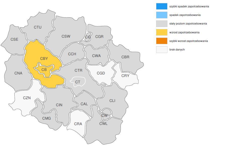 PROGNOZA NA 2017 WOJEWÓDZTWO KUJAWSKO POMORSKIE ZMIANA ZAPOTRZEBOWANIA NA PRACOWNIKÓW PRACOWNICY DS.