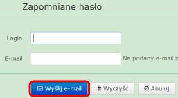 W celu zalogowania się do Systemu należy podać login i hasło: Uwaga: Pięć nieudanych prób zalogowania spowoduje zablokowanie użytkownika. Automatyczne odblokowanie nastąpi po 10 min.