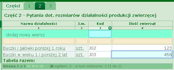 W przyszłości należy posługiwać się tym identyfikatorem w celu wyboru ankiety. 12.4. Następnie należy dokonać wyboru/wprowadzić dane. Żółtym wypełnieniem oznaczone są pola niewypełnione lub z błędami.