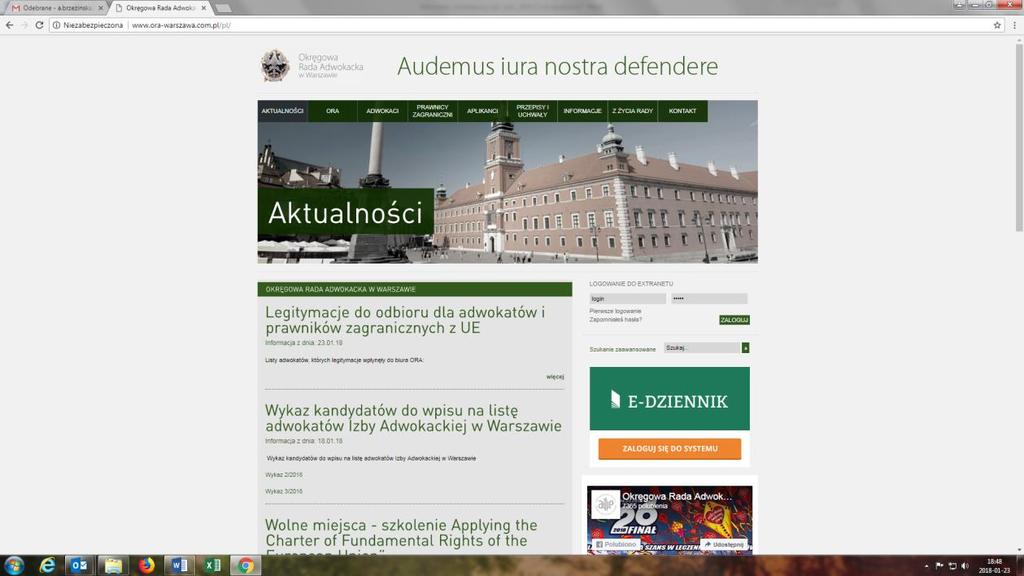 Do systemu E-Dziennik wykładowca może dostać się z poziomu strony internetowej