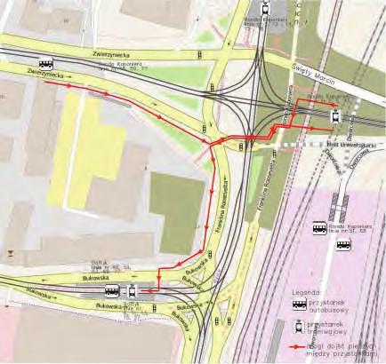 taksówek i samochodów prywatnych na placu dworcowym (do starego dworca: 100 m, do nowego: 230 m).