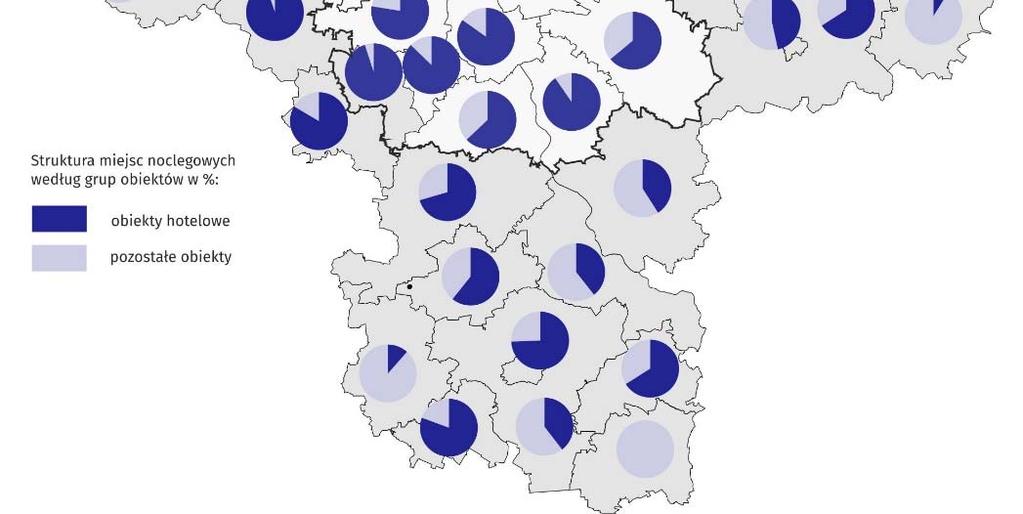 Największą grupę stanowiły restauracje 277 (50,6%) następnie bary i kawiarnie 172 (31,4%), stołówki 64 (11,7%) oraz punkty gastronomiczne 34 (6,2%).