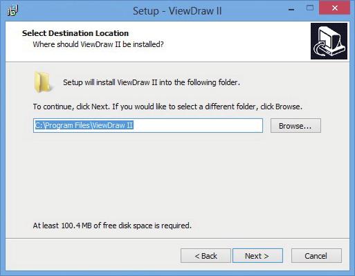 Instalacja w systemie operacyjnym Windows - oprogramowanie ViewDrawII (2) Wybierz folder