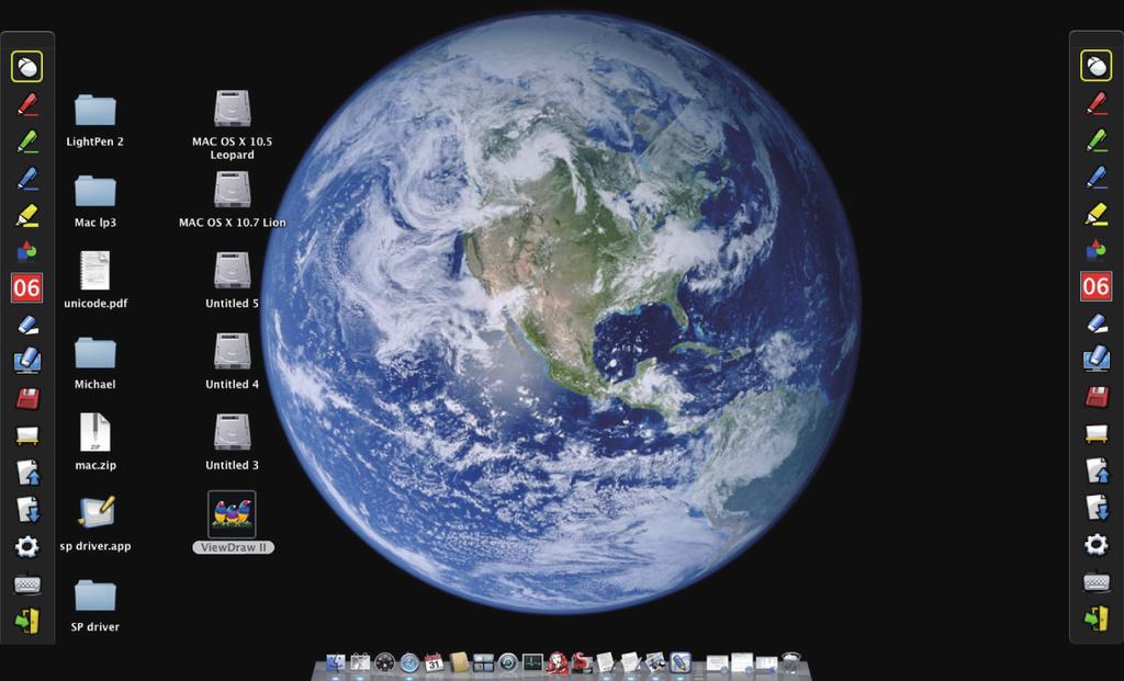 Instalacja w systemie operacyjnym Mac - oprogramowanie ViewDrawII 4,5 Zmiana położenia paska narzędzi Widoczne położenie paska narzędzi można zmienić w szybki