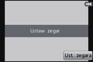 Przygotowanie Ustawianie daty i godziny (ustawianie zegara) W momencie zakupu aparatu zegar nie jest ustawiony. Włącz aparat.