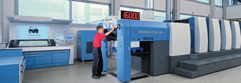 Zespół drukujący 06 Stabilność druku Z nową podbudową maszyny Rapida 105 bieg arkuszy jest jeszcze bardziej łagodny. Nawet bardzo sztywne materiały są tylko nieznacznie uginane.